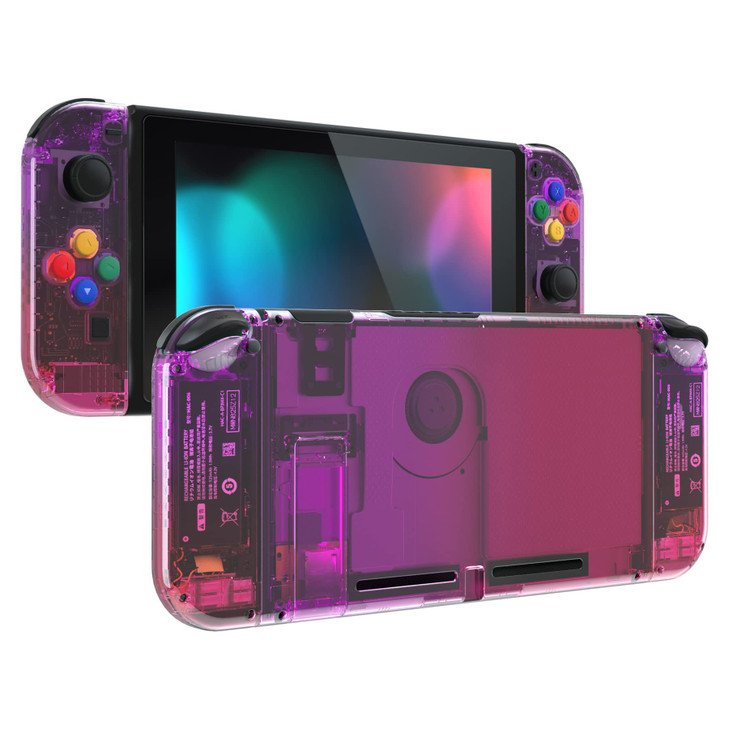 eXtremeRate DIY Replacement Shell Buttons for Nintendo Switch, Back Plate for Switch Console, Housing Case with Colorful Buttons for Joycon Handheld