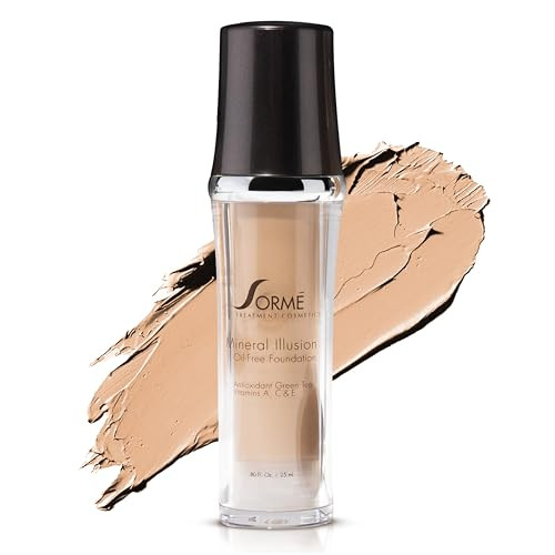 SORMÉ Mineral Illusion Fragrance & Oil Free Liquid Foundation with Non-Chemical Sunscreen, Mineral Formula, Hydrating with Shea Butter, Antioxidants