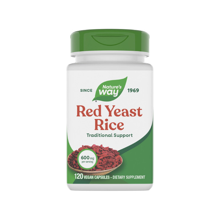 Nature's Way Red Yeast Rice, Traditional Support, 600 mg per Serving, Vegan, 120 Capsules (Packaging May Vary)
