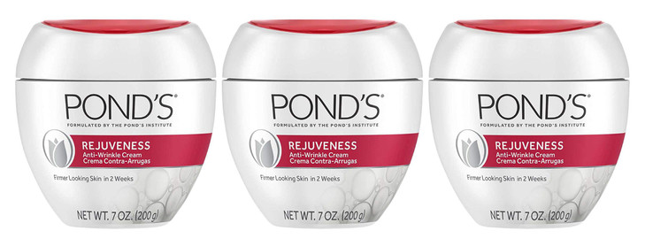 Ponds Rejuveness Anti-Wrinkle Cream 7 Ounce Jar - 3 Pack