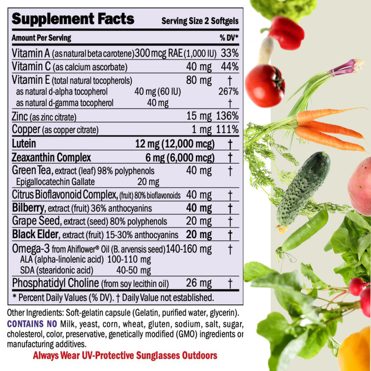ANDREW LESSMAN Ultimate Eye Support 60 Softgels - 12mg Lutein, 6mg Zeaxanthin, Bilberry, Key Nutrients to Support Eye Health and Promote Healthy Visi
