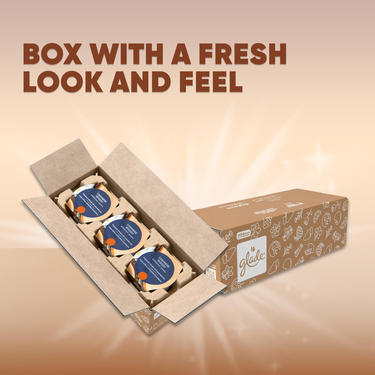 Glade Cashmere Woods, Fragrance Candle Infused with Essential Oils, Air Freshener, 3-Wick Candle, 6.8 Oz, 3 Count