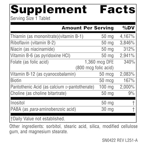 Source Naturals B-50 Complex, Supports Energy Production* - 50 mg - 250 Tablets
