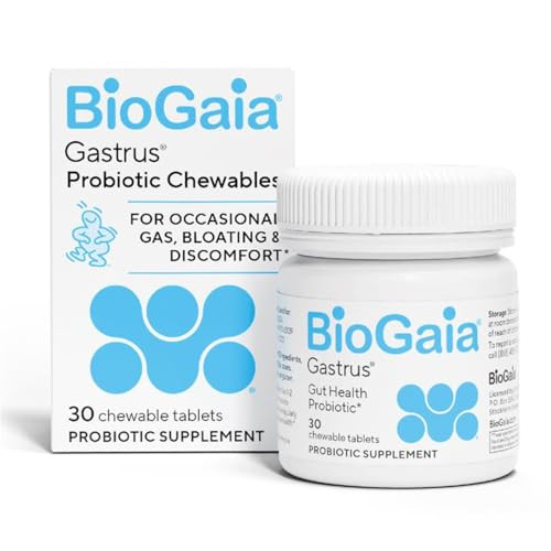 BioGaia Gastrus Gut Health Probiotic | Eases Abdominal Discomfort, Gas & Bloating | Promotes Regularity & a Healthy Gut | Contributes to a Balanced M