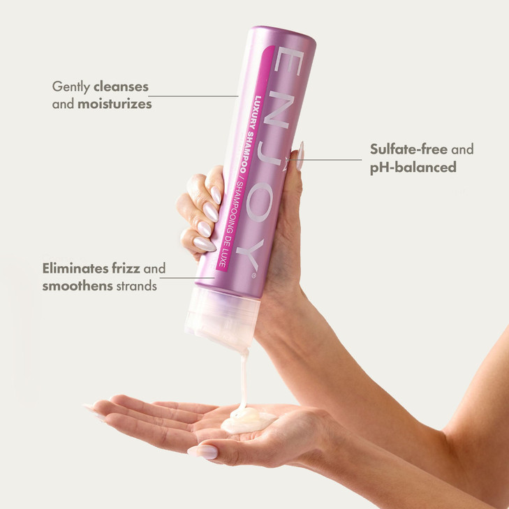 Enjoy Luxury Shampoo - Eliminates Frizz Cleansing Moisturizing Smoothing - Sulfate Free For Thick Coarse or Curly Hair (10 Fl Oz)