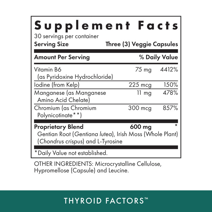 MICHAEL'S Health Naturopathic Programs Thyroid Factors - 90 Vegan Capsules - Nutrients for Production of Thyroid Hormones - Kosher - 30 Servings