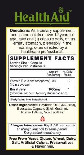 Health Aid, Tang Royal Jelly 1000mg, 30 Softgel Capsules