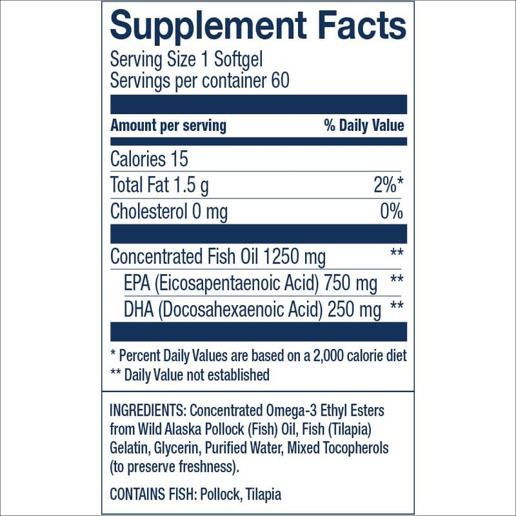 Wiley's Finest Wild Alaskan Fish Oil Peak EPA - Triple Strength Peak EPA & DHA Supplement - 1000mg Fish Oil - Omega-3s for Joint Health Support - 60