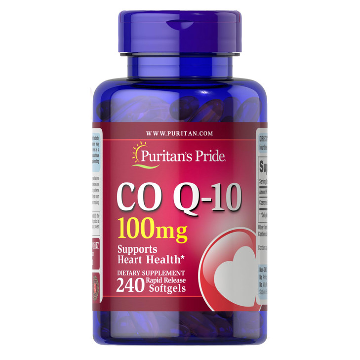 Puritan's Pride Coenzyme CoQ10 100mg, Dietary Supplement for Heart Health, Blood Pressure, Oral Gum Health, and Healthy Aging Support, 60 Day Supply,