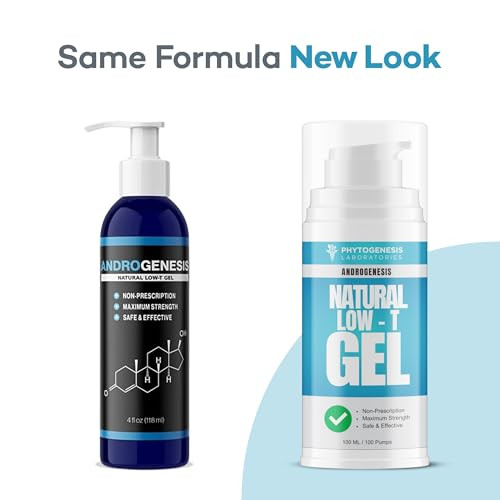 ANDROGENESIS Natural Low-T Support Gel - T Booster for Men - Muscle Recovery, Energy Booster, Healthy Aging