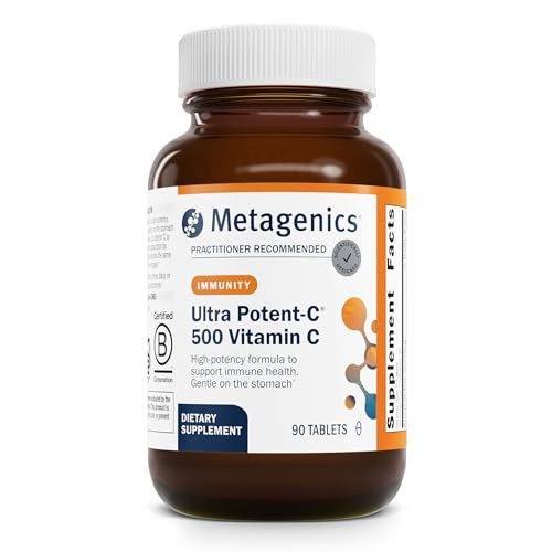 Metagenics Ultra Potent-C 500 - Buffered Vitamin C Supplement for Immune Support, Antioxidant Defense & Collagen Formation - Gentle, Stomach-Friendly