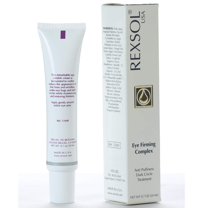 REXSOL Eye Firming Complex Anti-Puffiness & Dark Circle Treatment | Under Eye Cream For Dark Circles and Puffiness (20 ml/0.7 oz)