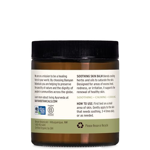 Banyan Botanicals Soothing Skin Balm  Organic Herbal Skin Care Salve with Neem Leaf and Vetiver  Cooling and Soothing Balm For Natural Skin Health