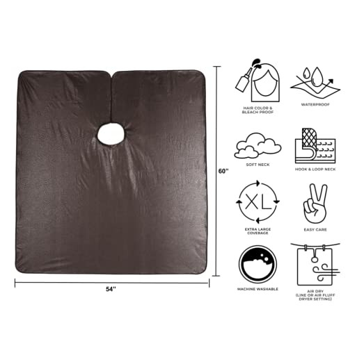 Cricket Encore All Purpose Professional Salon Cape - Waterproof, Bleach Proof, Adjustable Neck - Extra-Large Coverage, White Gold