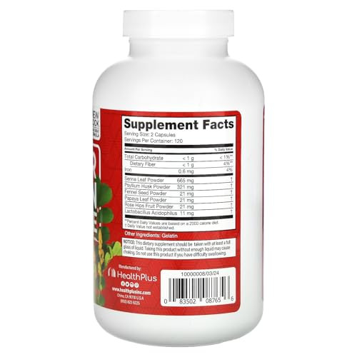 Health Plus Inc Super Colon Cleanse 530 mg 240 Capsules, Package may vary