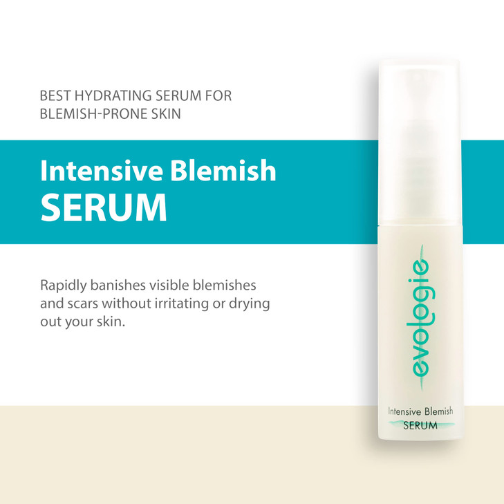 Evologie Intensive Blemish Serum for Face  Gentle Hydrating Acne Serum with Salicylic Acid & Hyaluronic Acid, Helps Reduce Breakouts & Post-Acne Mar