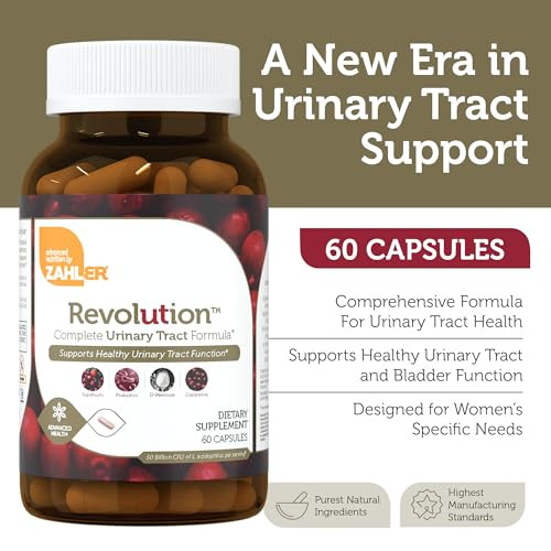 Zahler Revolution - Complete Womens Urinary Tract Health Formula with Probiotics - UTI Pills - 1200mg D-Mannose and Cranberry Supplement - Urinary Tr
