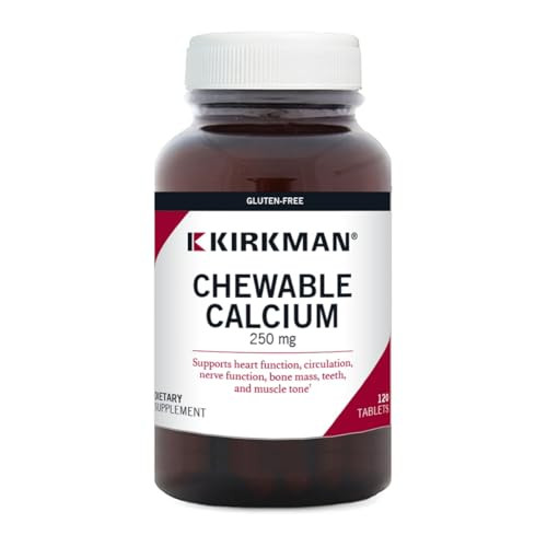 Kirkman - Calcium 250mg with Vitamin D3-120 Tablets - Essential Minerals - Helps Maintain Strong Bones - Hypoallergenic