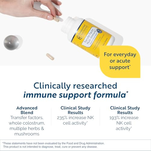 Transfer Factor Multi-Immune Support Supplement - Clinically Researched Immune Support Formula with Colostrum, Mushrooms, Green Tea, and IP-6 - Promo
