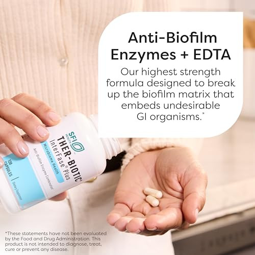 Klaire Labs SFI Health Interfase Plus - Enzyme Combination to Disrupt Biofilm Matrix + EDTA - Gastrointestinal System, Gut Flora, Biofilm & Detox Sup