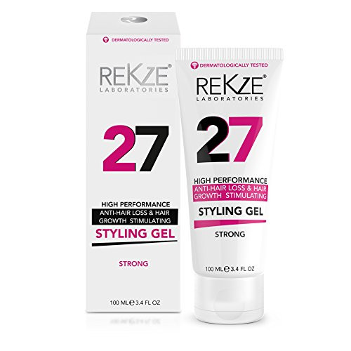 REKZE 27 Styling Gel w/Unique Premium Hold Strong Formula for Hair Thickening, Anti-Hair Loss & Thinning Hair - Hair Protection, Reduces Breakage For