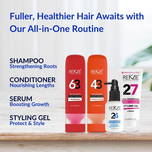 REKZE 27 Styling Gel w/Unique Premium Hold Strong Formula for Hair Thickening, Anti-Hair Loss & Thinning Hair - Hair Protection, Reduces Breakage For