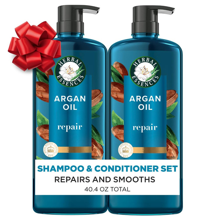 Herbal Essences Argan Oil Repair Shampoo & Conditioner Set, Moisturizes & Smoothes, Paraben-Free, Color-Safe, pH-Balanced, Citrus Scent, 20.2 Fl Oz,