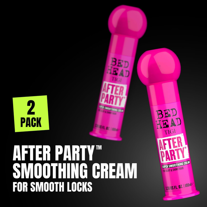 TIGI Bed Head After Party Smoothing Cream 2-Pack  Ultimate Frizz Control Hair Care Products for Smooth, Shiny Hair, Summer Fruit Medley Scent, 3.38
