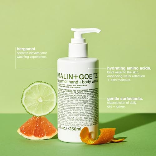 MALIN+GOETZ Hand + Body Wash | Gentle Foaming Cleanser with Botanical Extracts and Amino Acids | Hydrating, pH-Balanced, Unisex Scent | Vegan & Cruel