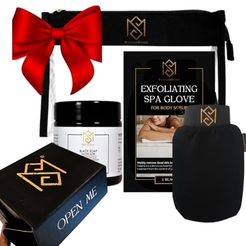 Exfoliating Glove Kessa Mitt Body Scrubber - Dead Skin Remover Shower Glove for Dead Skin Scrubbing and Deep Pore Cleansing - by MoroccanSource (3 Pi