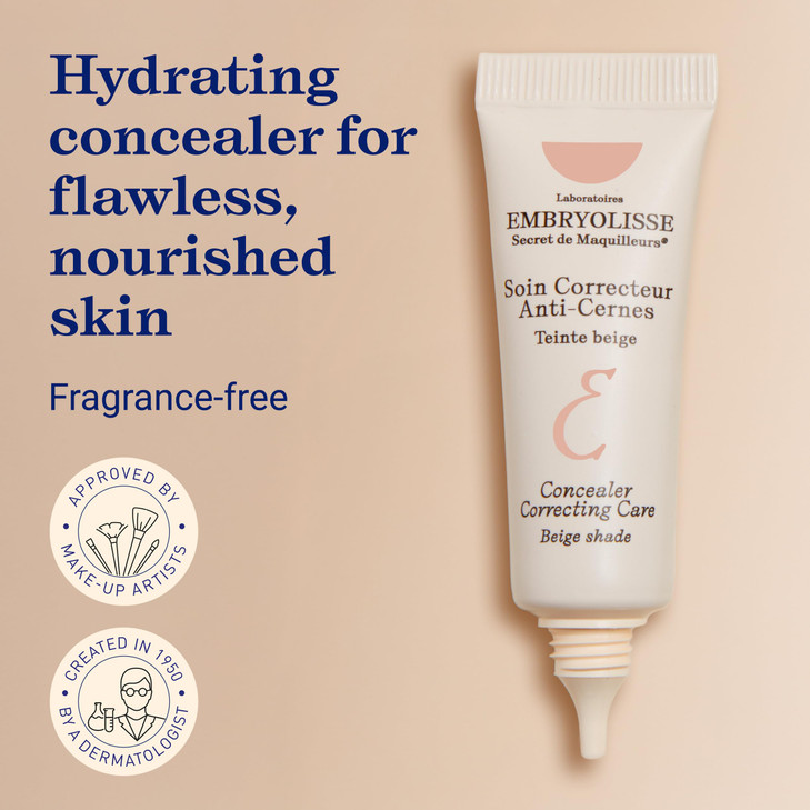 Embryolisse Concealer Correcting Skincare, Beige, Covers Dark Circles & Puffiness, Hydrating Under Eye Makeup with Age-Defying Vitamin B3 & E, 0.27 F