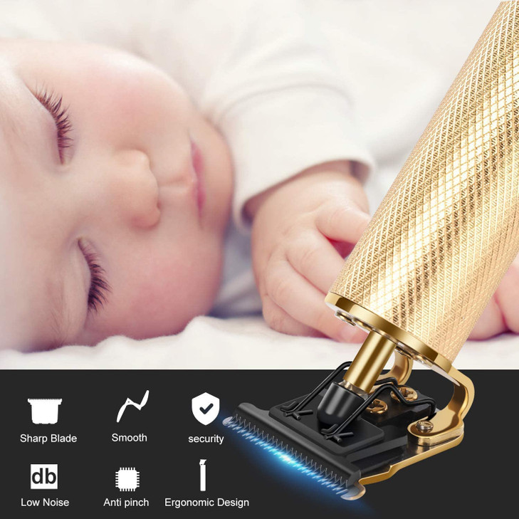 Hilandkom Hair Clippers for Mens Zero Gapped Cordless Hair Trimmer T-Blade Trimmer Professional Haircut & Grooming Kit Rechargeable Edgers Clippers H