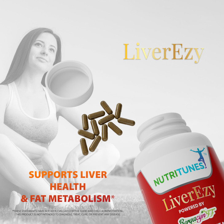 Liver Support SupplementSupports Detox, Cleansing & Lipid Metabolism  with Bergacyn FF (Bergamot & Artichoke)  30 LiverEzy Vegan Capsules