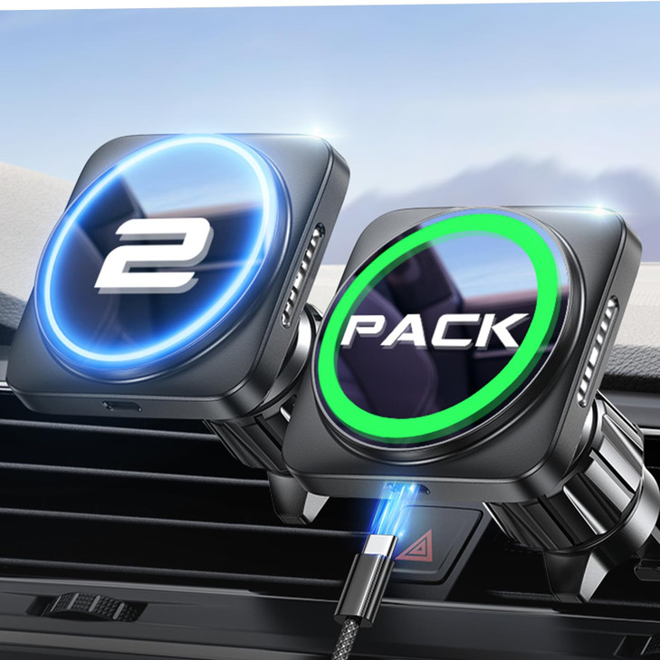 LISEN 2 Pack Fits Magsafe Car Mount Charger for iPhone 17 Car Mount, [Heat Dissipation] 15W Magnetic Wireless Car Charger, 2025 Mag Safe Car Charger