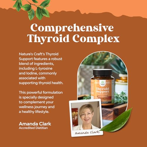 Natures Craft Vegan Thyroid Gummies with Sea Moss - Thyroid Support Gummies for Comprehensive Support for Men and Women with Iodine Selenium and Othe