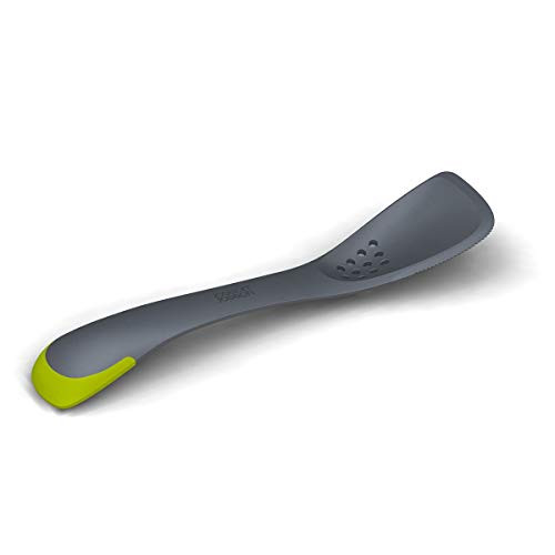 Joseph Joseph - Uni-tool 5-in-1 Silicone Kitchen Utensil, Slotted Spoon, Turner, Cutting Tool, Solid Spoon and Spatula in one- Grey