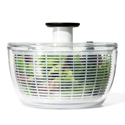 OXO Good Grips Salad Spinner | Lettuce Spinner | Fruit Washer | Fruit Washing Bowl with Strainer | Vegetable Cleaner | Salad Cleaner | Lettuce Washer