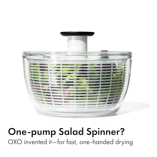 OXO Good Grips Salad Spinner | Lettuce Spinner | Fruit Washer | Fruit Washing Bowl with Strainer | Vegetable Cleaner | Salad Cleaner | Lettuce Washer