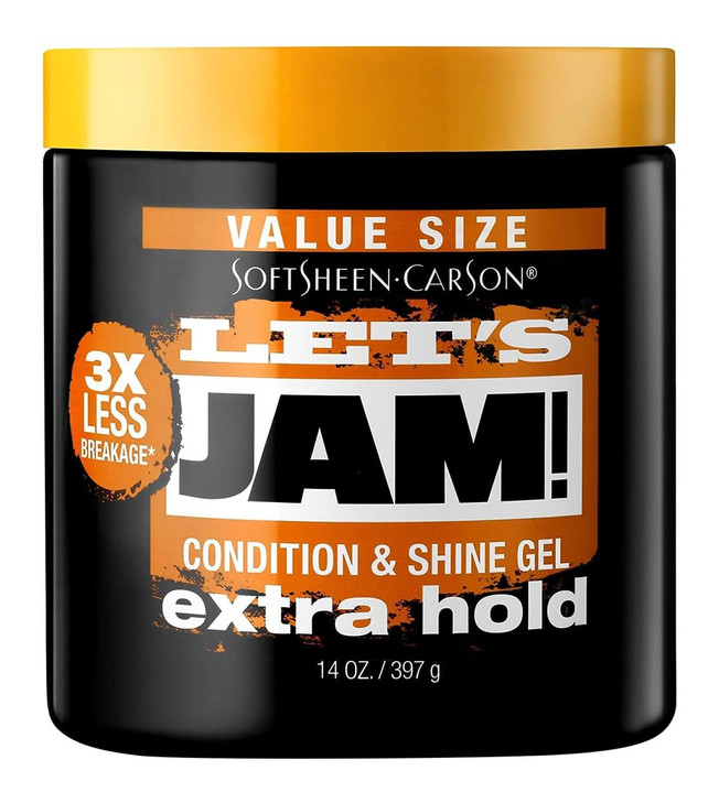 Lets Jam Condition & Shine Gel Extra Hold 14 Ounce Jar (414ml) (3 Pack)