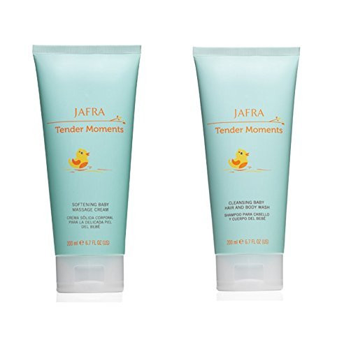 Jafra Tender Moments Hair & Body Wash & Baby Massage Cream 2 Piece Set (Original Scent)