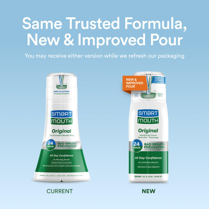 SmartMouth DDS Activated Clinical Mouthwash & Original Activated Mouthwash - Adult Mouthwash for Fresh Breath - Clean Mint Flavor (Clinical) & Fresh