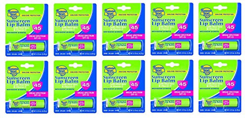 Banana Boat Aloe Vera Lip Balm SPF 45, 0.15 Ounce (10 Pieces)