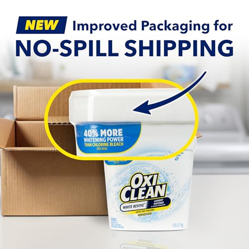 OxiClean White Revive Laundry Whitener and Stain Remover Powder, Alternative to Bleach for Laundry, 5 lb