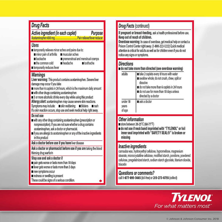 Tylenol Arthritis Pain - 250 Caplets (Super Value Size)