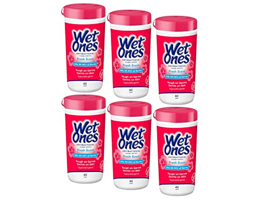Wet Ones Antibacterial Wipes 40 Count (Value Pack of 6)