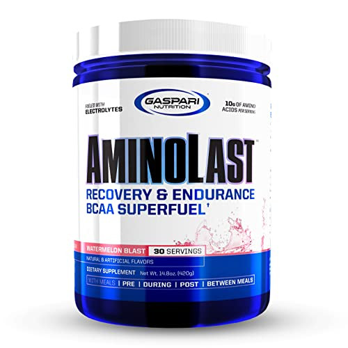 Gaspari Nutrition: AminoLast, Muscle Recovery and Endurance BCAA Fuel, Enhances Recovery & Replenishes Electrolytes, 30 Servings (Watermelon Blast)