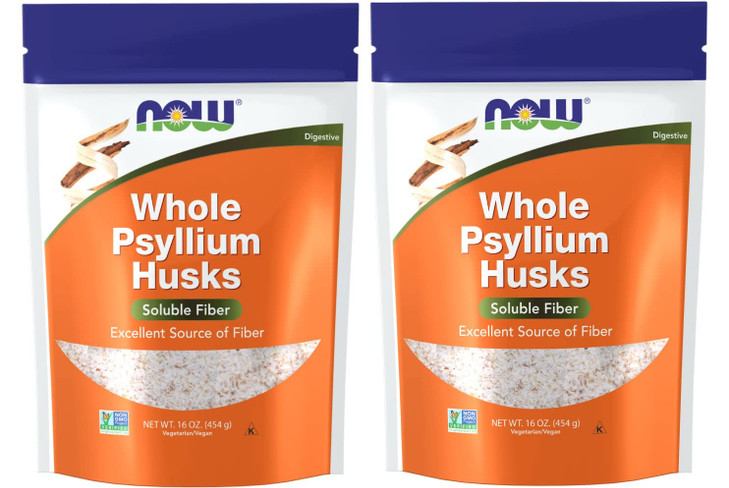 NOW Foods Psyllium Husks Whole, 16 Oz (Pack of 2)