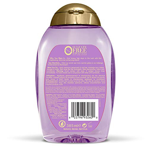 OGX Hydrate & Color Reviving + Lavender Luminescent Platinum Shampoo, 13 Ounce Bottle