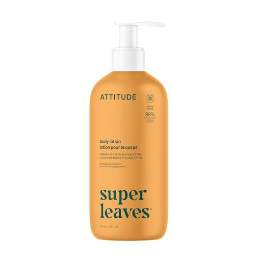 ATTITUDE Body Lotion, EWG Verified Moisturizer, Vegan Skin Care Products, Non-Greasy, Hydrating for Dry Skin, Cruelty Free, Orange Blossom & Eucalypt