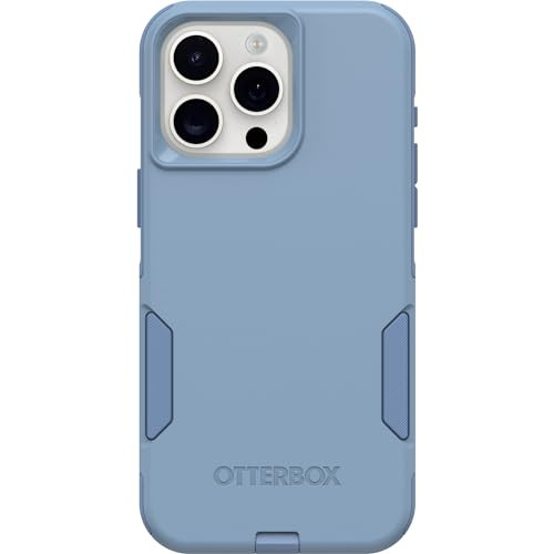 OtterBox iPhone 15 Pro MAX (Only) Commuter Series Case - Crisp Denim (Blue), Slim & Tough, Pocket-Friendly, with Port Protection